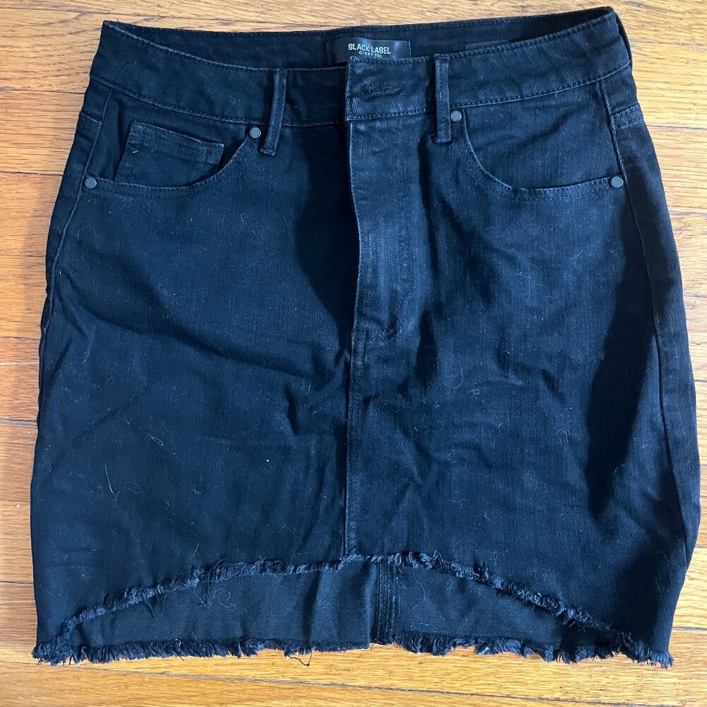 Black denim skirt